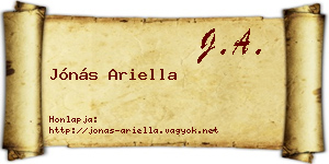 Jónás Ariella névjegykártya